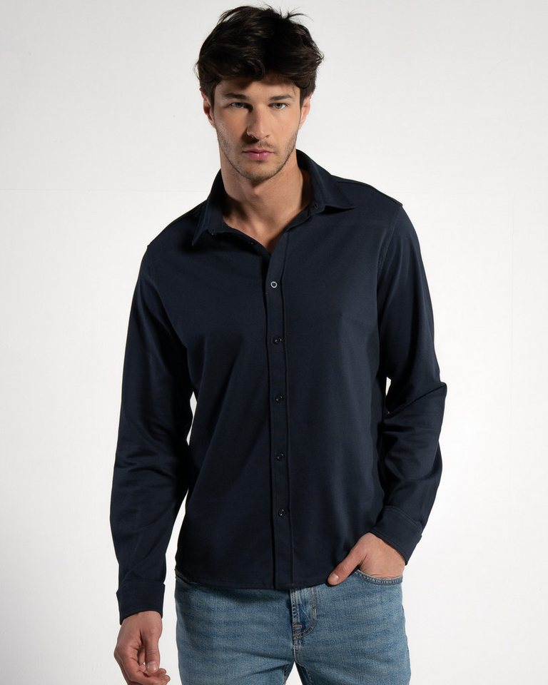 GORG Langarmhemd Herren Piqué-Langarmhemd aus Bio-Baumwolle – GOTS-zertifiziert von GORG