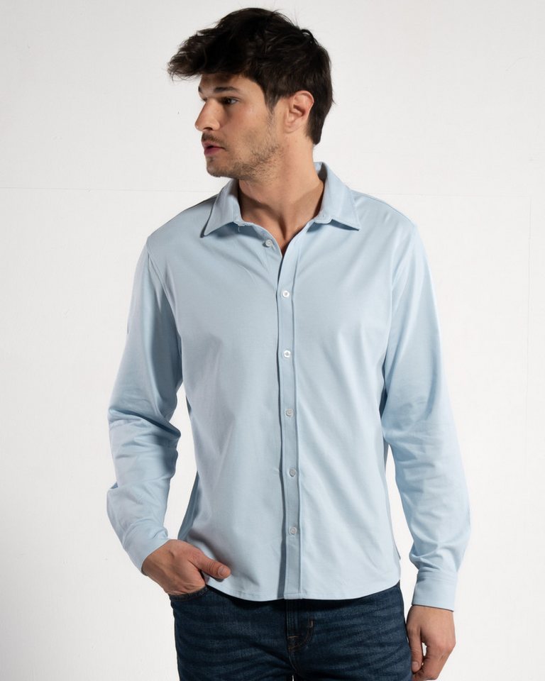 GORG Langarmhemd Herren Piqué-Langarmhemd aus Bio-Baumwolle – GOTS-zertifiziert von GORG