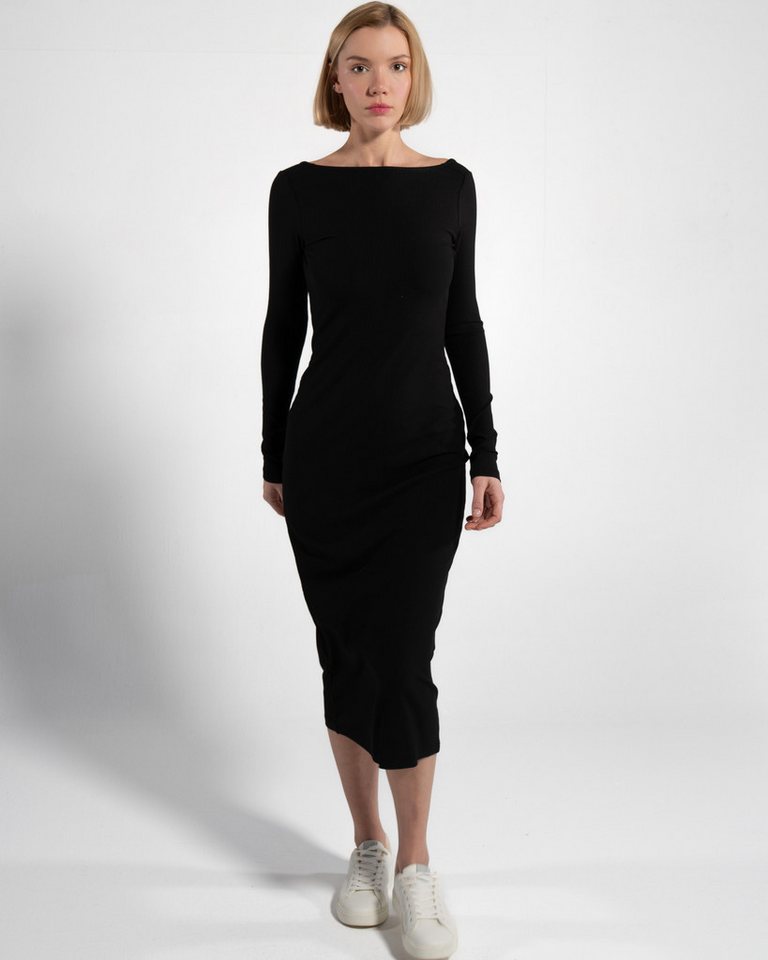 GORG Midikleid Geripptes Langarm-Midikleid aus Bio-Baumwolle & TENCEL™ Modal von GORG