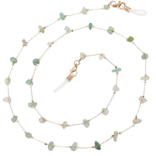 GORGECRAFT Brillenkette Aus Naturstein Jade Kristall Edelsteinperlen Metalllegierung Glieder Brillen Und Sonnenbrillenhalter Um Ketten Riemen Lanyard Aufhänger Halskette Für Brillenschmuck Damen von GORGECRAFT