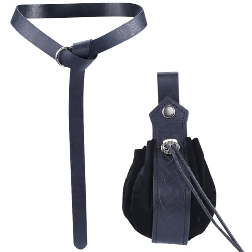 GORGECRAFT Mittelalterliche Wikingergürteltasche, Retro-Kunstleder, O-Ring-Gürtel mit Knotenprägung, tragbarer Kordelzug, Geldbörse, Renaissance-Würfeltaschen-Set für Halloween, Cosplay, GORGECRAFT Mittelalterliche Wikingergürteltasche, Retro-Kunstleder, O-Ring-Gürtel mit Knotenprägung, tragbarer Kordelzug, Geldbörse, Renaissance-Würfeltaschen-Set für Halloween, Cosplay, von GORGECRAFT
