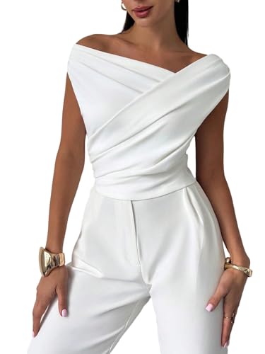 GORGLITTER Bluse Damen Sommer Elegant Blusenshirt Schulterfreies Oberteil Kurz Blusentops Wickelbluse Business Outfit Rüschenbluse Aprikosenfarben S GORGLITTER Bluse Damen Sommer Elegant Blusenshirt Schulterfreies Oberteil Kurz Blusentops Wickelbluse Business Outfit Rüschenbluse Aprikosenfarben S von GORGLITTER
