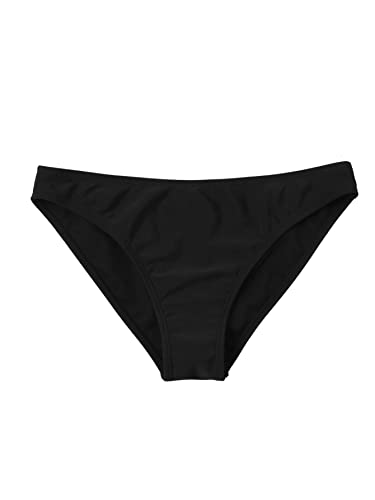 GORGLITTER Damen Bikini Höschen Basic Bikinislip Bikinihose Bikini Unterteil Bikini Bademode Bottom Schwarz M von GORGLITTER