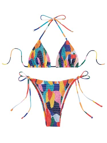 GORGLITTER Damen Bikini Set Modischen Badeanzug Triangle Bikini-Set Neckholder Bademode Urlaub Strandmode 2 Piece Swimsuit Set Gelb XL GORGLITTER Damen Bikini Set Modischen Badeanzug Triangle Bikini-Set Neckholder Bademode Urlaub Strandmode 2 Piece Swimsuit Set Gelb XL von GORGLITTER