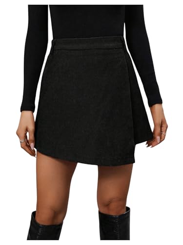 GORGLITTER Damen Hosenrock Elegant Freizeitrock Kord Rock Winter Büro Rock Kurz Skort Cordrock Wickel Herbstrock Hoch Taille Shorts Schwarz L GORGLITTER Damen Hosenrock Elegant Freizeitrock Kord Rock Winter Büro Rock Kurz Skort Cordrock Wickel Herbstrock Hoch Taille Shorts Schwarz L von GORGLITTER