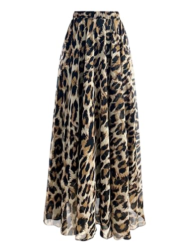 GORGLITTER Damen Plissee Rock Leopardenmuster Maxirock A Linie Röcke Elastischer Bund Freizeitrock Langer Herbstrock Hohe Taille Casualrock Gelb XL GORGLITTER Damen Plissee Rock Leopardenmuster Maxirock A Linie Röcke Elastischer Bund Freizeitrock Langer Herbstrock Hohe Taille Casualrock Gelb XL von GORGLITTER