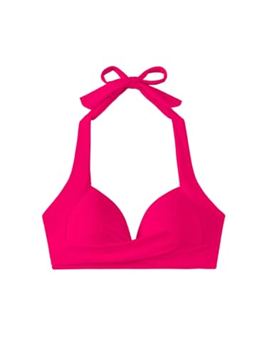 GORGLITTER Damen Push UP Bikini Top Neckholder Bikinioberteil Triangel Bikini Top mit Twist Badetop Bandeau Bikini-top Heißes Pink M von GORGLITTER