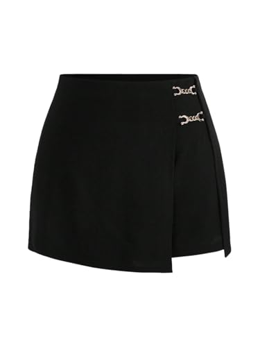 GORGLITTER Damen Rock Elegant Übergroß Sommerrock Asymmetrisch Wickelrock Große Größen Röcke Hohe Taille Hosenrock Büro Freizeitrock Urlaubrock Schwarz 1XL GORGLITTER Damen Rock Elegant Übergroß Sommerrock Asymmetrisch Wickelrock Große Größen Röcke Hohe Taille Hosenrock Büro Freizeitrock Urlaubrock Schwarz 1XL von GORGLITTER