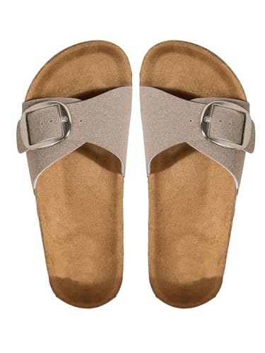 GORGLITTER Damen Sandalen Flache Sandaletten mit Schnalle Boho Pantoffeln Offene Zehe Sommerschuhe Elegant Freizeit Sandals Outdoor Strandsandalen Khaki EUR41 GORGLITTER Damen Sandalen Flache Sandaletten mit Schnalle Boho Pantoffeln Offene Zehe Sommerschuhe Elegant Freizeit Sandals Outdoor Strandsandalen Khaki EUR41 von GORGLITTER
