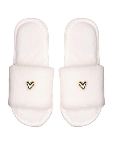 GORGLITTER Hausschuhe Damen Winter Offene Zehen Schuhe Schlafzimmer Waschbar Flauschige Slides Slippers Plüsch Warme Rutschfeste Herz Pantoffeln Weiß CN42/43 GORGLITTER Hausschuhe Damen Winter Offene Zehen Schuhe Schlafzimmer Waschbar Flauschige Slides Slippers Plüsch Warme Rutschfeste Herz Pantoffeln Weiß CN42/43 von GORGLITTER