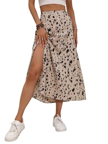 GORGLITTER Rock Damen Elegant A Linien Midirock mit Schlitz Freizeitrock Casualrock Hohe Taile Tanzrock Herbst Outfit Faltenrock Khaki M GORGLITTER Rock Damen Elegant A Linien Midirock mit Schlitz Freizeitrock Casualrock Hohe Taile Tanzrock Herbst Outfit Faltenrock Khaki M von GORGLITTER