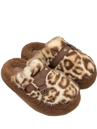GORGLITTER Schuhe Damen Flauschige Geschlossene Hausschuhe Dicke Sohle Pantoffeln Weiche Flache Slipper Plüsch Wärme Hauspantoffeln Winter Aprikosenfarben CN38 von GORGLITTER