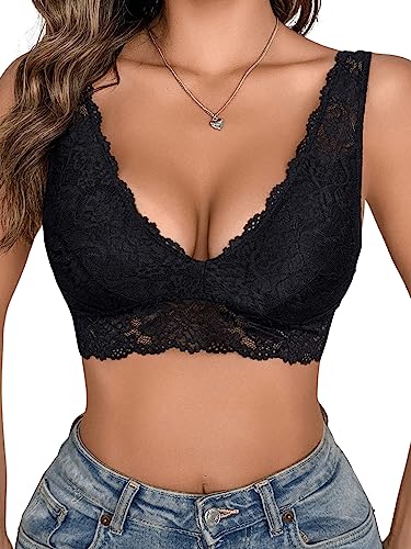 GORGLITTER Spitzen Tank Top Sommertop Damen Bauchfreies Top Spitzentop Crop T-Shirt Casualshirt Schwarz L GORGLITTER Spitzen Tank Top Sommertop Damen Bauchfreies Top Spitzentop Crop T-Shirt Casualshirt Schwarz L von GORGLITTER
