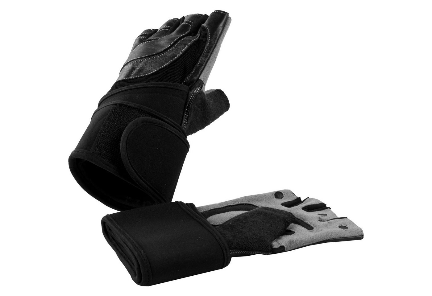 GORILLA SPORTS Multisporthandschuhe Fitness Handschuhe - mit Handgelenk, Leder - Trainingshandschuhe Gewichtheben Handschuhe, Sporthandschuhe, Krafttraining, Bodybuilding von GORILLA SPORTS