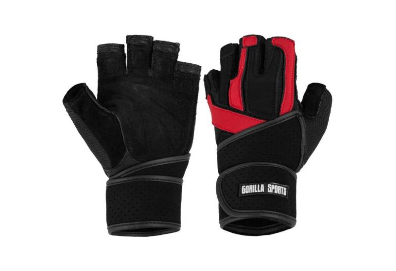 GORILLA SPORTS Trainingshandschuhe Fitness Handschuhe - mit Handgelenkstütze, Leder, Sporthandschuhe Größe S/M/L/XL, für Krafttraining, Bodybuilding, für Herren Damen von GORILLA SPORTS