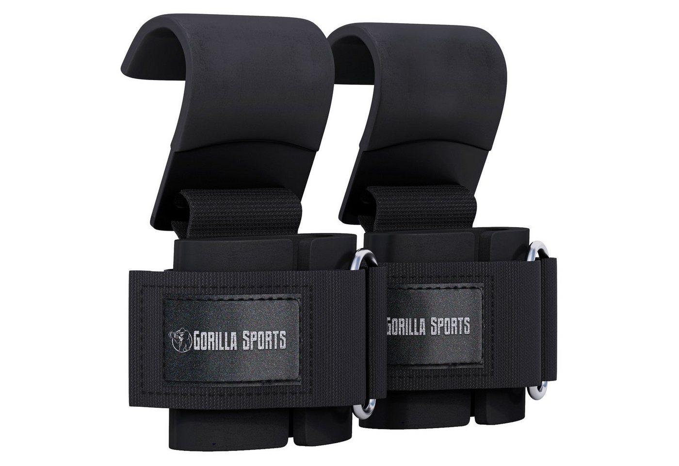 GORILLA SPORTS Zughilfe Straps mit Haken aus Stahl,7mm mit Neopren und Schaumstoff Gepolstert (1-tlg) von GORILLA SPORTS