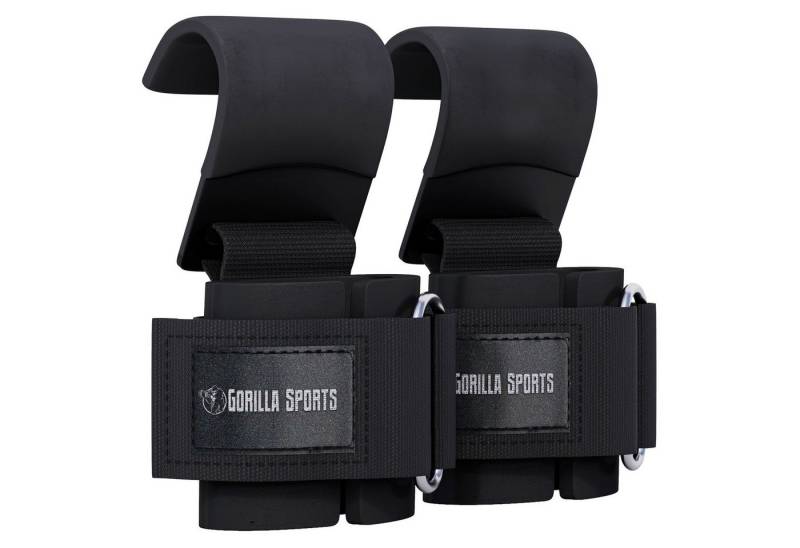 GORILLA SPORTS Zughilfe Straps mit Haken aus Stahl,7mm mit Neopren und Schaumstoff Gepolstert (1-tlg) von GORILLA SPORTS