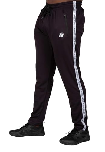 Gorilla Wear Reydon Mesh Pants 2.0 - schwarz - Jogginghose Jogger Hose mit Reissverschluss für Sport Alltag Freizeit Laufen Joggen aus Polyester mit Logo bequem atmungsaktiv Training Workout, 4XL von Gorilla Wear