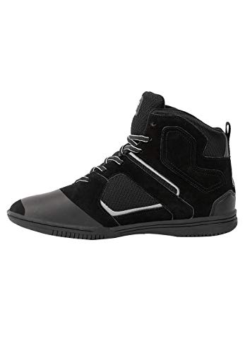 Gorilla Wear Bodybuilding Schuhe Troy High Tops - Schwarz/Grau - Sport Freizeit Alltag Training Workout Schnürsenkel mit Logo Bequem Extra Starker Halt für Herren, 40 von Gorilla Wear