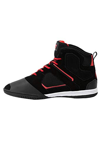 Gorilla Wear Bodybuilding Schuhe Troy High Tops - Schwarz/Rot - Sport Freizeit Alltag Training Workout Schnürsenkel mit Logo Bequem Extra Starker Halt für Herren, 47 von Gorilla Wear