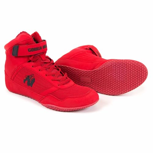 Gorilla Wear High Tops Red rot - Weis Logo - Bodybuilding und Fitness Schuhe für Damen und Herren, Rot, 43 EU von Gorilla Wear