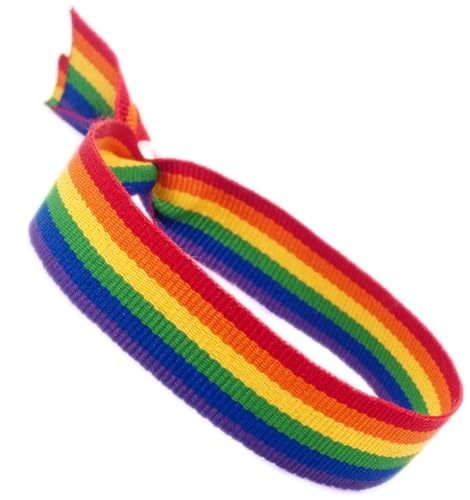 GOS Best Supplies LGTB Stoffarmband Regenbogen mehrfarbig Regenbogen Flagge LGTB Pride Gay Pride 1 Armband 32 cm x 1,5 cm Herren Damen Uni, Einheitsgröße von GOS Best Supplies