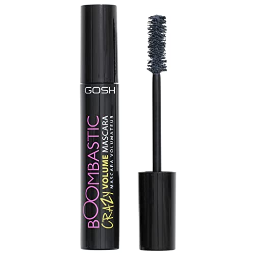 GOSH Boombastic Crazy Mascara für extremes Volumen & lange Wimpern I Volumen-Wimperntusche mit präzisem Bürstenkopf I Wimpern ohne Klumpen I hautverträglich & parfümfrei I 004 Classic Grey von GOSH