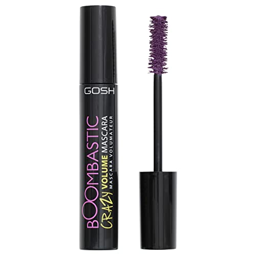 GOSH Boombastic Crazy Mascara für extremes Volumen & lange Wimpern I Volumen-Wimperntusche mit präzisem Bürstenkopf I Wimpern ohne Klumpen I hautverträglich & parfümfrei I 006 Dusty Violet von GOSH