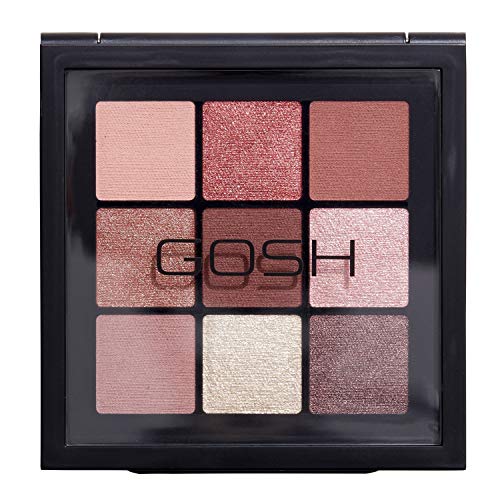 GOSH Eyedentity Lidschatten-Palette 001 BE HONEST mit 9 perfekt abgestimmten Farben in Matt & Metallic I kombinierbar für Tages-Make-Up & glitzernde Looks für den Abend I vegan & parfümfrei von GOSH