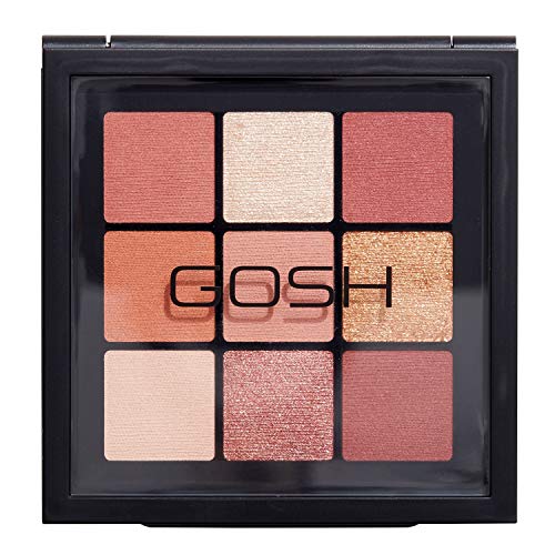 GOSH Eyedentity Lidschatten-Palette 002 BE HUMBLE mit 9 perfekt abgestimmten Farben in Matt & Metallic I kombinierbar für Tages-Make-Up & glitzernde Looks für den Abend I vegan & parfümfrei von GOSH