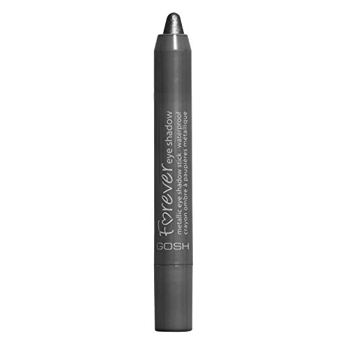 GOSH Forever Eye Shadow Lidschatten-Stift mit cremiger Textur für einfaches Auftragen und intensives Farbergebnis I wasserfest, hält bis zu 8h I parfümfrei & hautverträglich I 005 Grey (Metallic) von GOSH