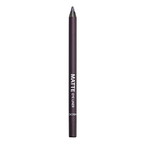 GOSH Matte Eyeliner in dramatisch dunklem Lila I cremig weiche Textur für einfaches Auftragen I hohe Deckkraft, ideal für Smokey Eyes I perfekt zu Maskara I vegan & parfümfrei I 010 Black Violet von GOSH