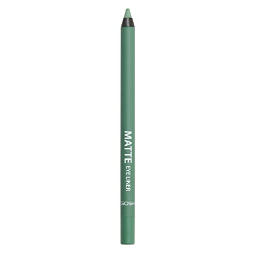 GOSH Matte Eyeliner in frischem Grün I cremig weiche Textur für einfaches Auftragen I hohe Deckkraft, ideal für Smokey Eyes I perfekt zu Maskara I vegan & parfümfrei I 011 Alligator von GOSH