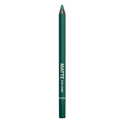 GOSH Matte Eyeliner in frischem Grün I cremig weiche Textur für einfaches Auftragen I hohe Deckkraft, ideal für Smokey Eyes I perfekt zu Maskara I vegan & parfümfrei I 012 Forest Green von GOSH