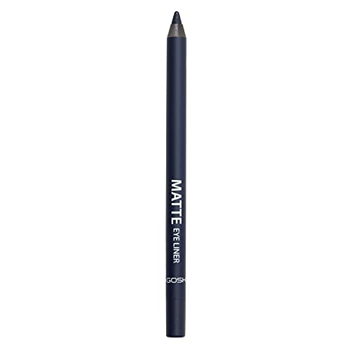 GOSH Matte Eyeliner in geheimnisvollem Nachtblau I cremig weiche Textur für einfaches Auftragen I hohe Deckkraft, ideal für Smokey Eyes I perfekt zu Maskara I vegan & parfümfrei I 009 Midnight Blue von GOSH