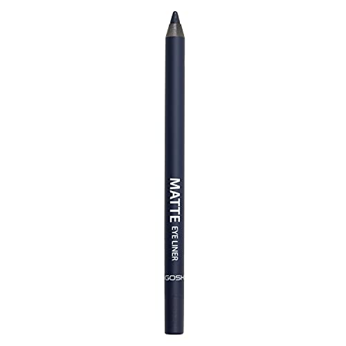 GOSH Matte Eyeliner in geheimnisvollem Nachtblau I cremig weiche Textur für einfaches Auftragen I hohe Deckkraft, ideal für Smokey Eyes I perfekt zu Maskara I vegan & parfümfrei I 009 Midnight Blue von GOSH