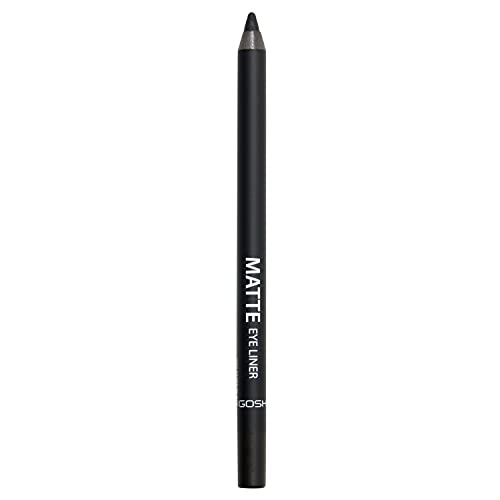 GOSH Matte Eyeliner in intensivem Schwarz I cremig weiche Textur für einfaches Auftragen I hohe Deckkraft, ideal für Smokey Eyes I perfekt zu Maskara I vegan & parfümfrei I 002 Matt Black von GOSH