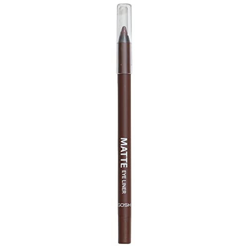 GOSH Matte Eyeliner in intensivem Schwarz I cremig weiche Textur für einfaches Auftragen I hohe Deckkraft, ideal für Smokey Eyes I perfekt zu Maskara I vegan & parfümfrei I 015 Mahogany von GOSH