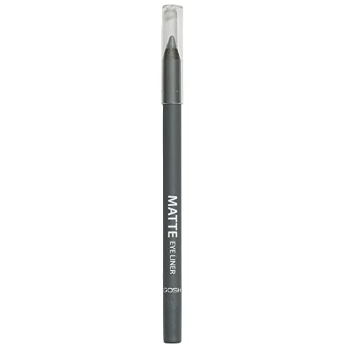 GOSH Matte Eyeliner in intensivem Schwarz I cremig weiche Textur für einfaches Auftragen I hohe Deckkraft, ideal für Smokey Eyes I perfekt zu Maskara I vegan & parfümfrei I 017 Classic Grey von GOSH