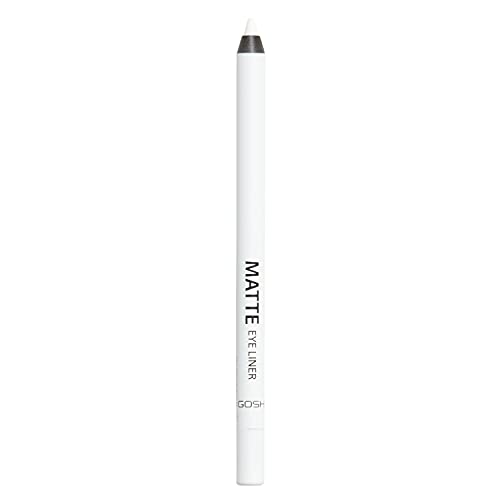 GOSH Matte Eyeliner in intensivem Weiß I cremig weiche Textur für einfaches Auftragen I hohe Deckkraft, ideal für Smokey Eyes I perfekt zu Maskara I vegan & parfümfrei I 001 Dover White von GOSH