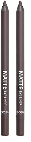 GOSH Matte Eyeliner in klassischem Braun I cremig weiche Textur für einfaches Auftragen I hohe Deckkraft, ideal für Smokey Eyes I perfekt zu Maskara I vegan & parfümfrei I 005 Mole (Packung mit 2) von GOSH