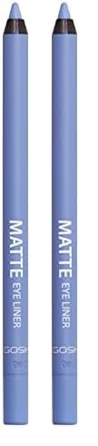 GOSH Matte Eyeliner in strahlendem Hellblau I cremig weiche Textur für einfaches Auftragen I hohe Deckkraft, ideal für Smokey Eyes I perfekt zu Maskara I vegan & parfümfrei I 006 Ocean Mist von GOSH
