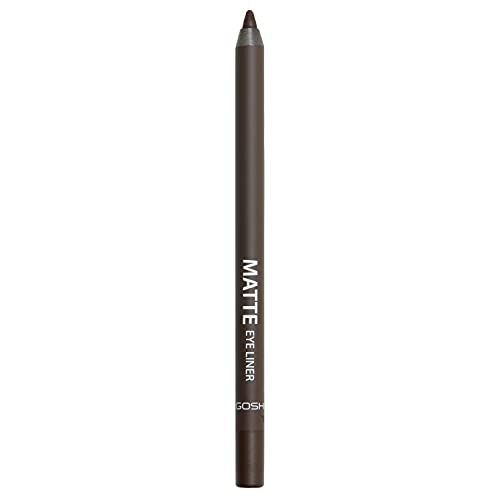 GOSH Matte Eyeliner in warmem Dunkelbraun I cremig weiche Textur für einfaches Auftragen I hohe Deckkraft, ideal für Smokey Eyes I perfekt zu Maskara I vegan & parfümfrei I 004 Mocha von GOSH