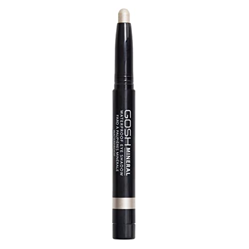 GOSH Mineral Waterproof Eye Shadow I drehbarer Lidschatten-Stift mit cremiger Textur für einfaches Auftragen und intensives Farbergebnis I wasserfest, langanhaltend & parfümfrei I 001 Pearly White von GOSH