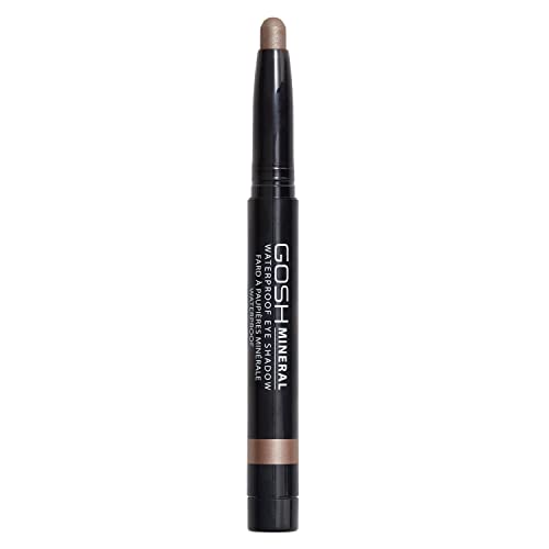 GOSH Mineral Waterproof Eye Shadow I drehbarer Lidschatten-Stift mit cremiger Textur für einfaches Auftragen und intensives Farbergebnis I wasserfest, langanhaltend & parfümfrei I 003 Brown von GOSH