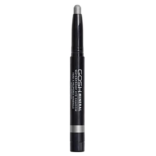 GOSH Mineral Waterproof Eye Shadow I drehbarer Lidschatten-Stift mit cremiger Textur für einfaches Auftragen und intensives Farbergebnis I wasserfest, langanhaltend & parfümfrei I 006 Metallic Grey von GOSH