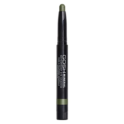 GOSH Mineral Waterproof Eye Shadow I drehbarer Lidschatten-Stift mit cremiger Textur für einfaches Auftragen und intensives Farbergebnis I wasserfest, langanhaltend & parfümfrei I 013 Olive Green von GOSH