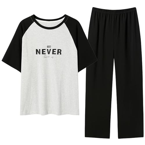 GOSO 2pcs Pyjamas Set für Mädchen 10-17 Jahre Print Kurze Ärmel Hosen Casual Sleepwear Tops & Pants Geschenk für Kinder/Teenager Girsl von GOSO