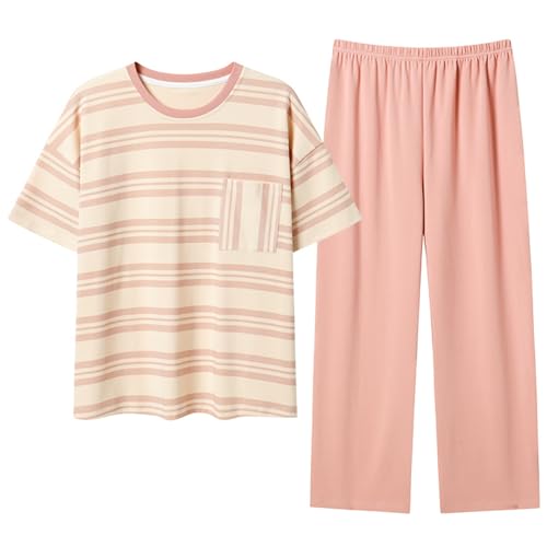 GOSO 2pcs Pyjamas Set für Mädchen 10-17 Jahre Print Kurze Ärmel Hosen Casual Sleepwear Tops & Pants Geschenk für Kinder/Teenager Girsl von GOSO