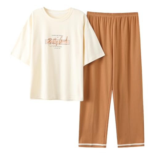 GOSO 2pcs Pyjamas Set für Mädchen 10-17 Jahre Print Kurze Ärmel Hosen Casual Sleepwear Tops & Pants Geschenk für Kinder/Teenager Girsl von GOSO
